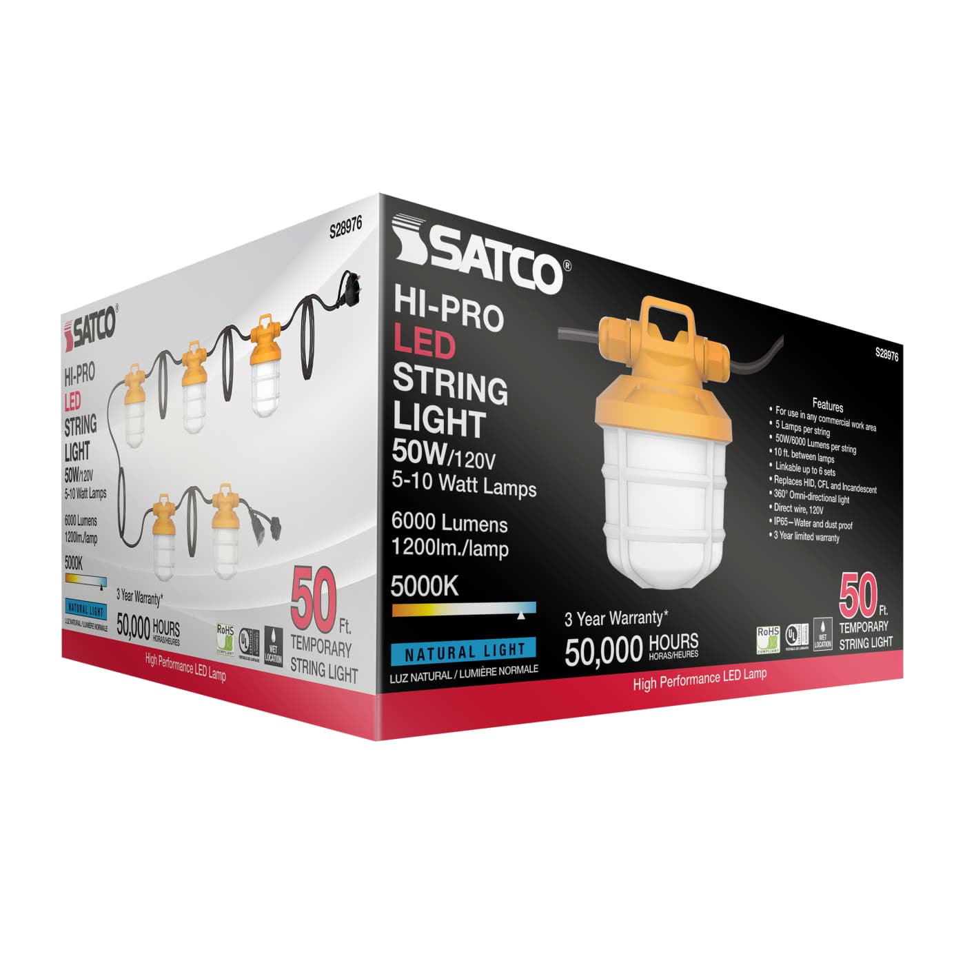 50-FT/LED/5PC/TEMP/STRING/120V - S28976