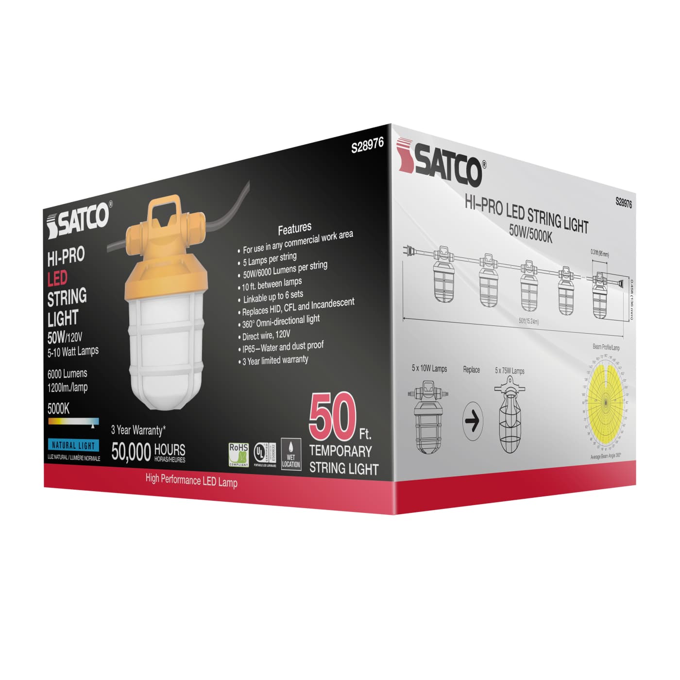 50-FT/LED/5PC/TEMP/STRING/120V - S28976