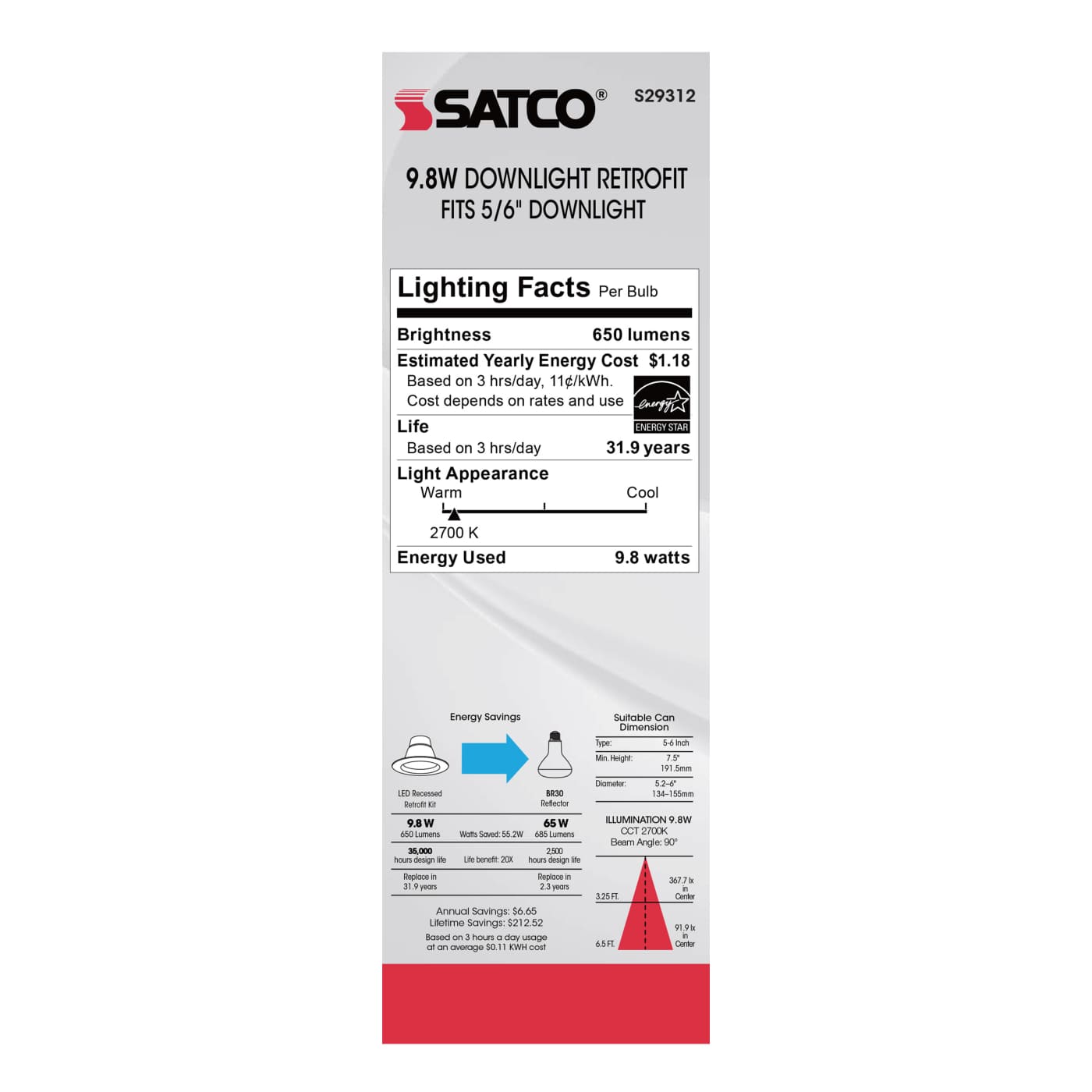 9.8WLED/RDL/5-6/27K/120V - S29312