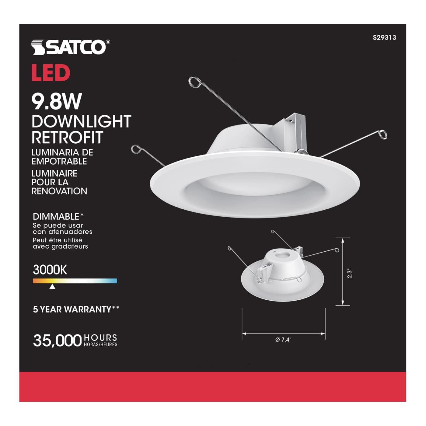 9.8WLED/RDL/5-6/30K/120V - S29313