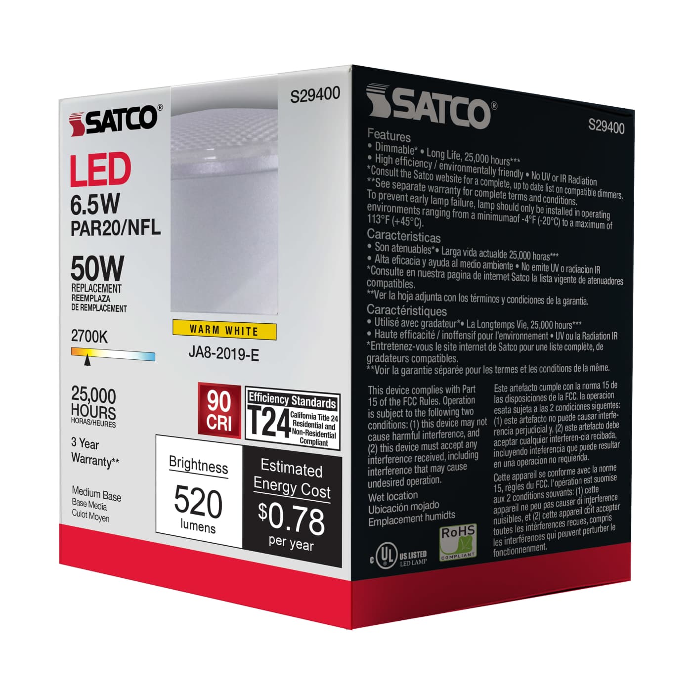 6.5PAR20/LED/25'/927/120V - S29400