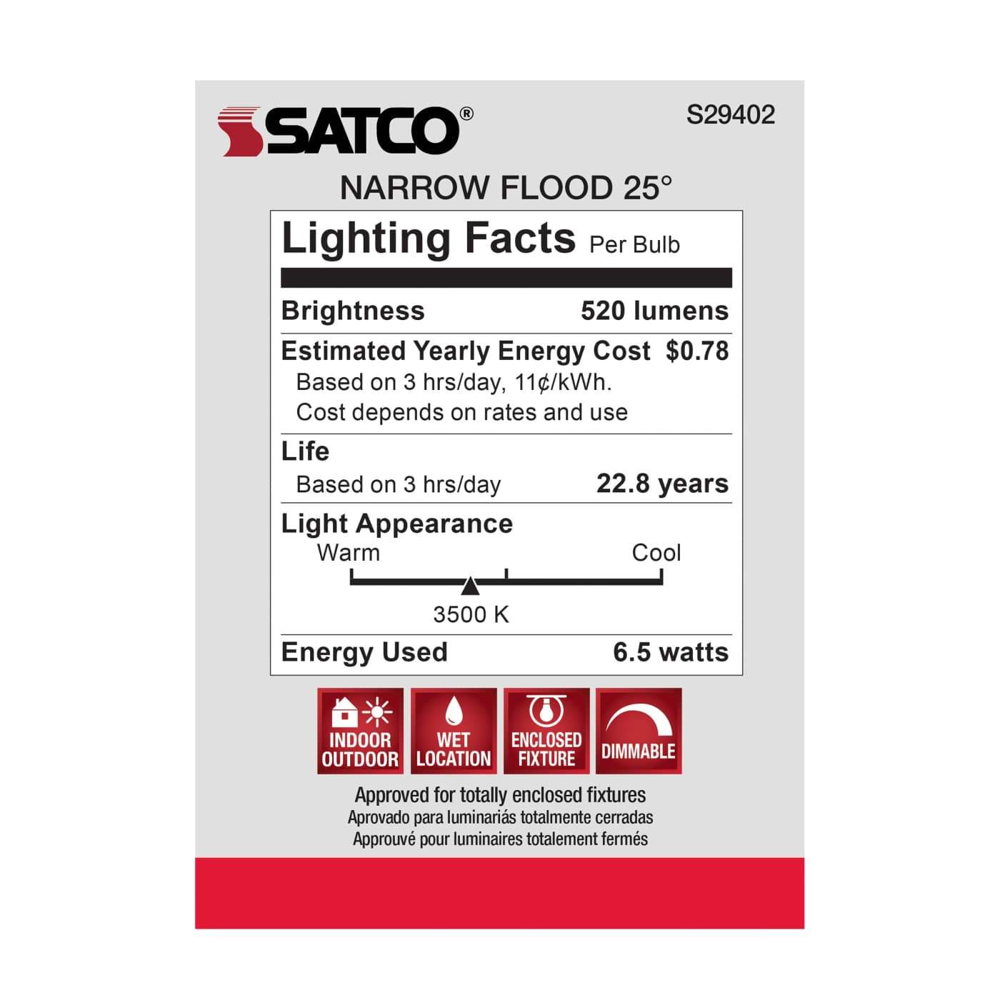 6.5PAR20/LED/25'/935/120V - S29402