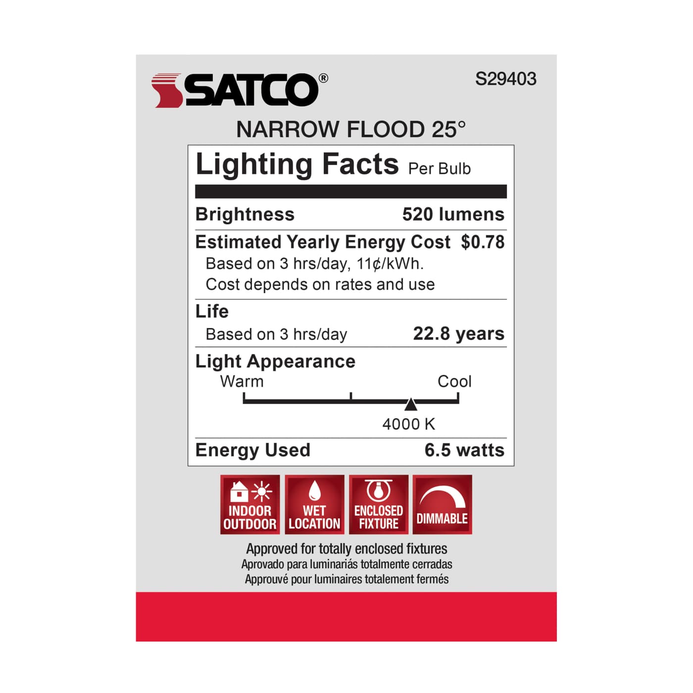 6.5PAR20/LED/25'/940/120V - S29403