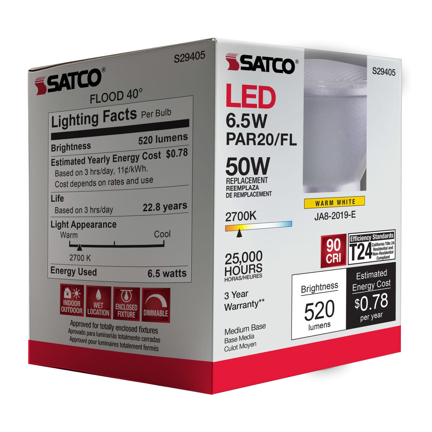 6.5PAR20/LED/40'/927/120V - S29405