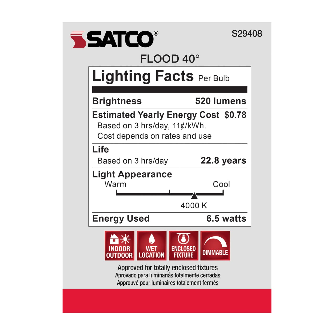 6.5PAR20/LED/40'/940/120V - S29408