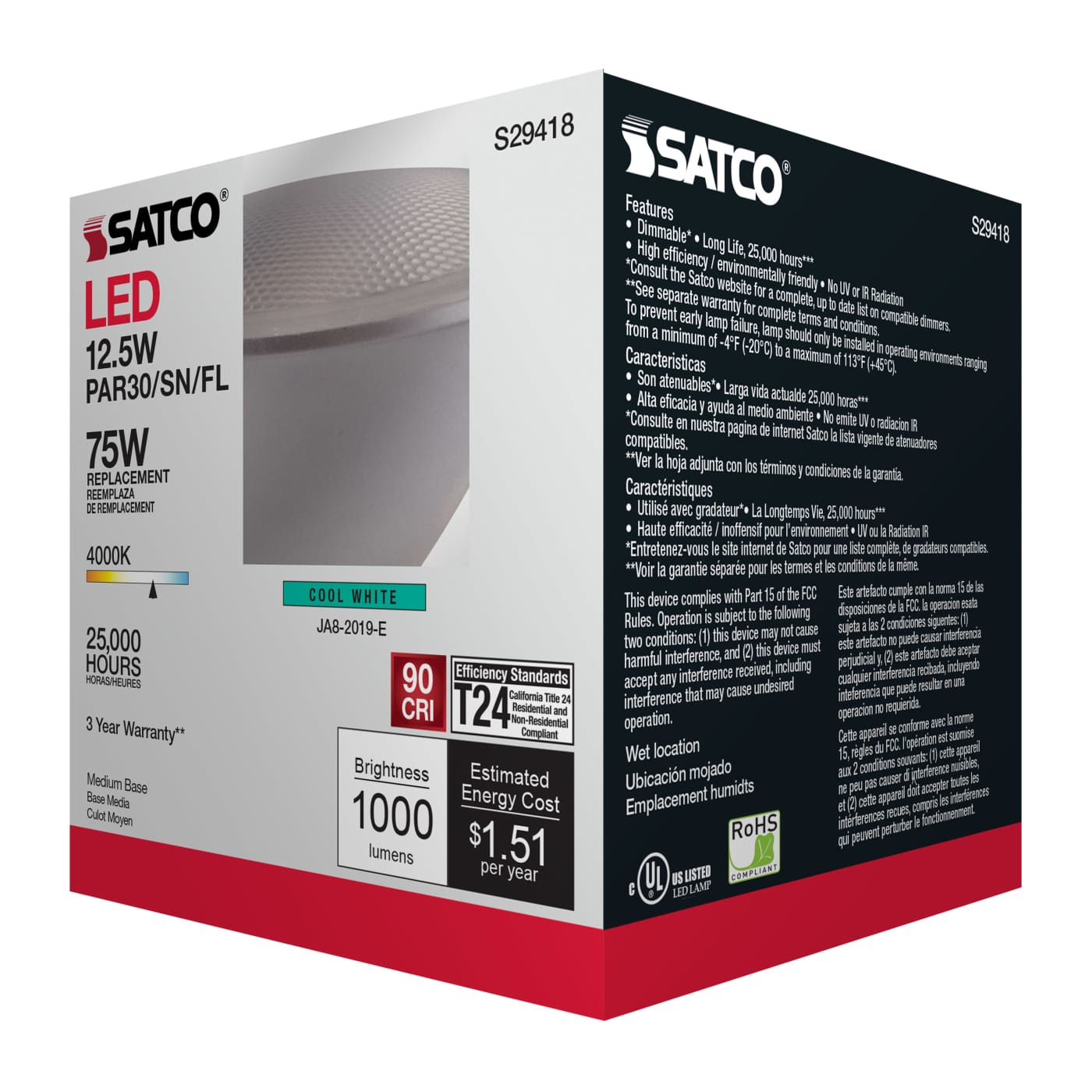 12.5PAR30/SN/LED/40'/940/120V - S29418