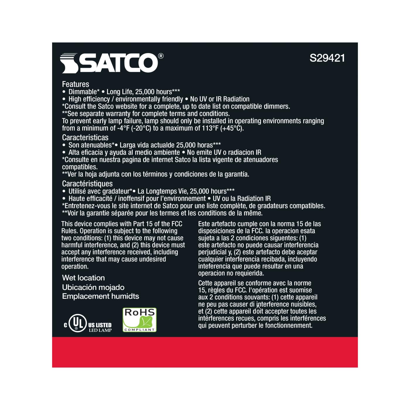 12.5PAR30/SN/LED/60'/930/120V - S29421