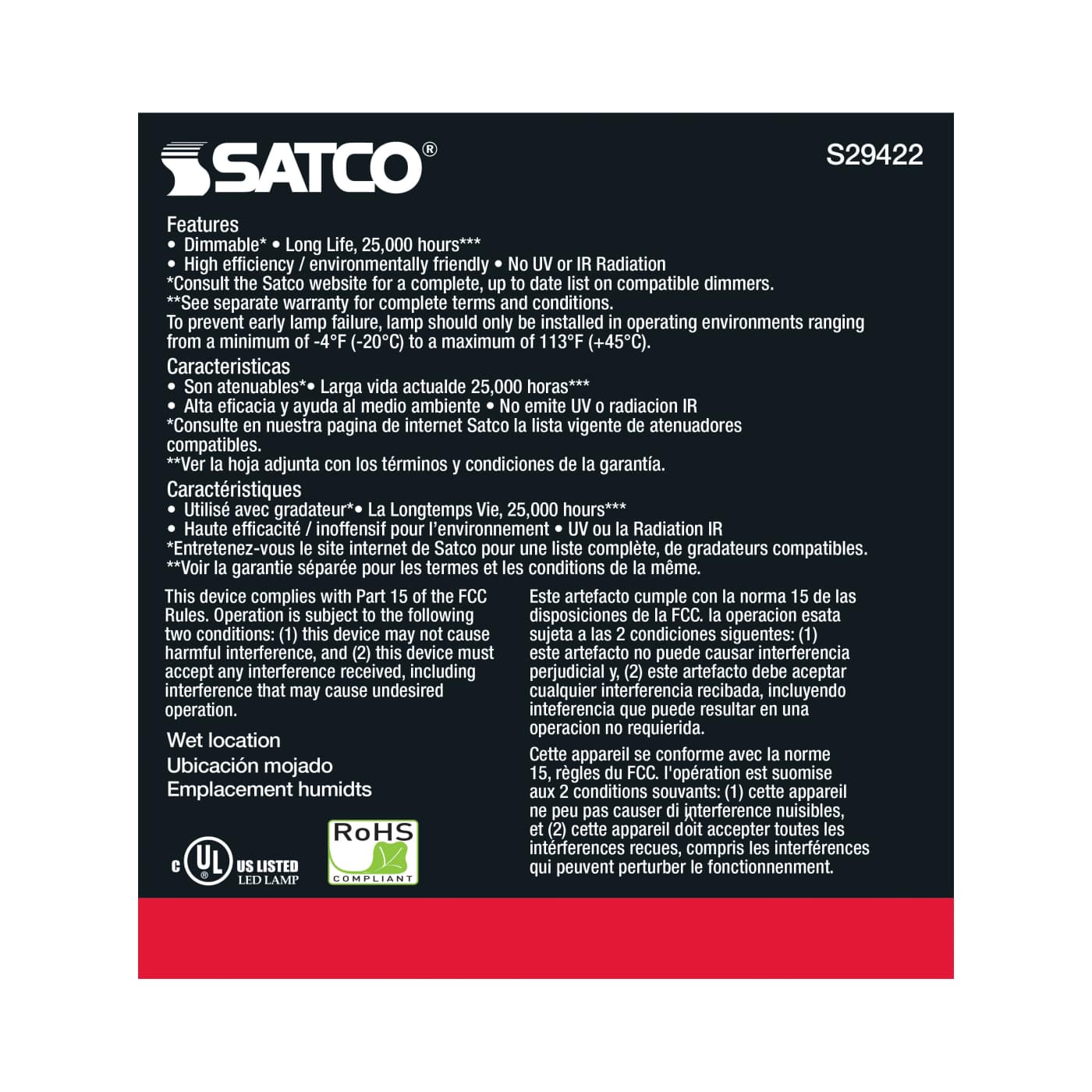 12.5PAR30/SN/LED/60'/935/120V - S29422