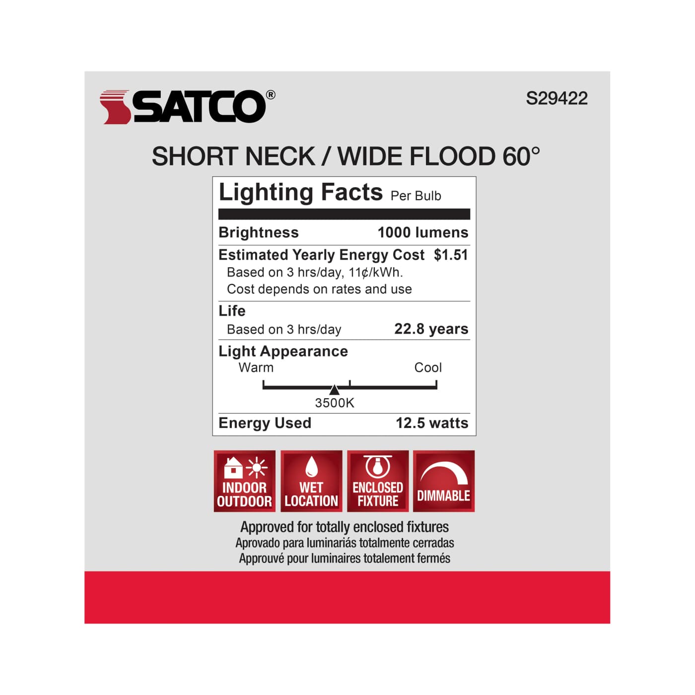 12.5PAR30/SN/LED/60'/935/120V - S29422