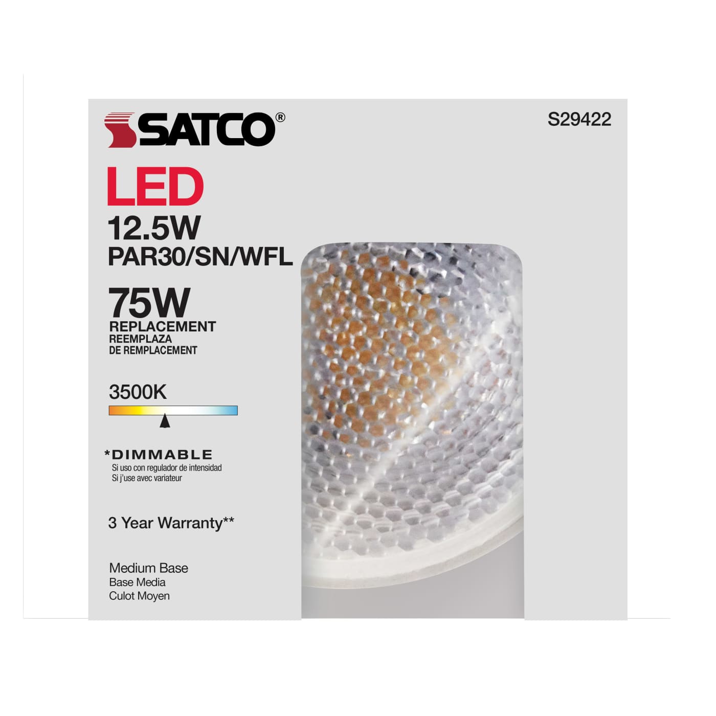 12.5PAR30/SN/LED/60'/935/120V - S29422