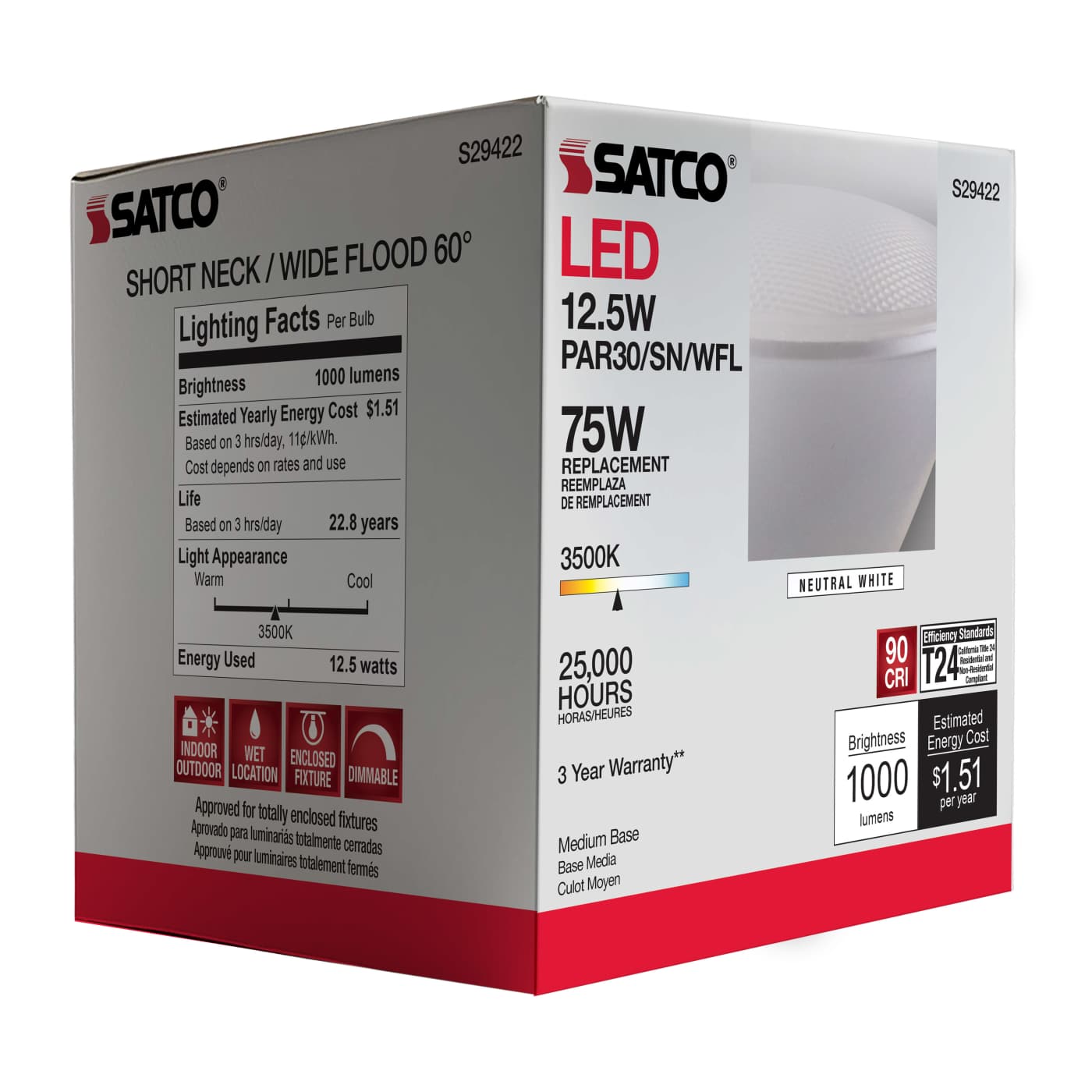 12.5PAR30/SN/LED/60'/935/120V - S29422