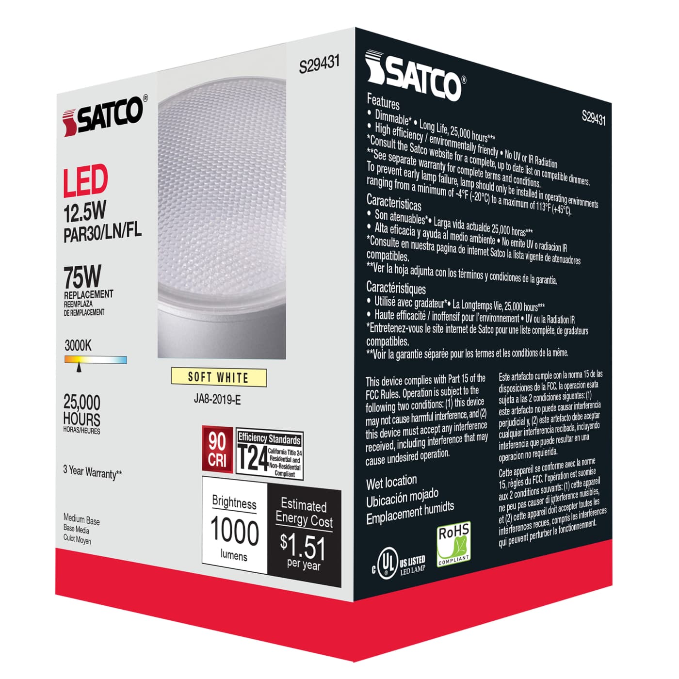 12.5PAR30/LN/LED/40'/930/120V - S29431