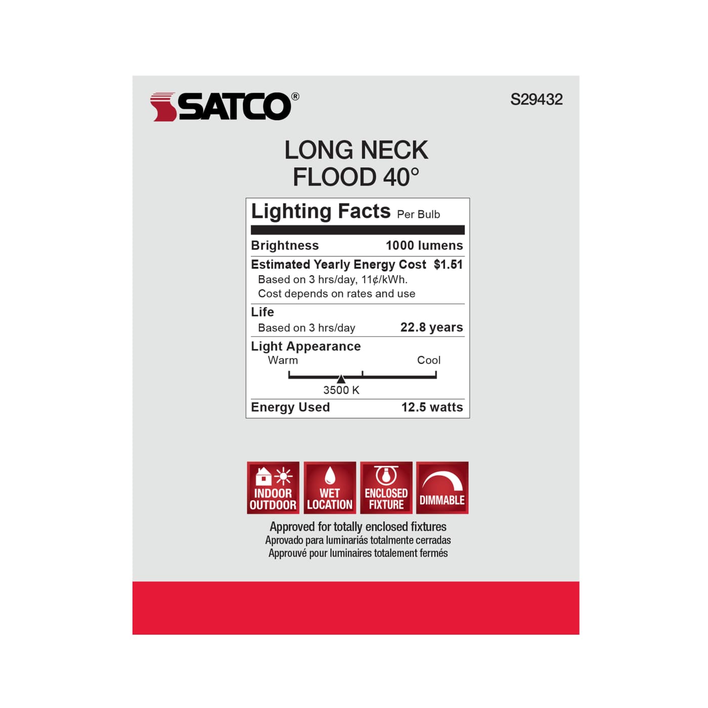 12.5PAR30/LN/LED/40'/935/120V - S29432