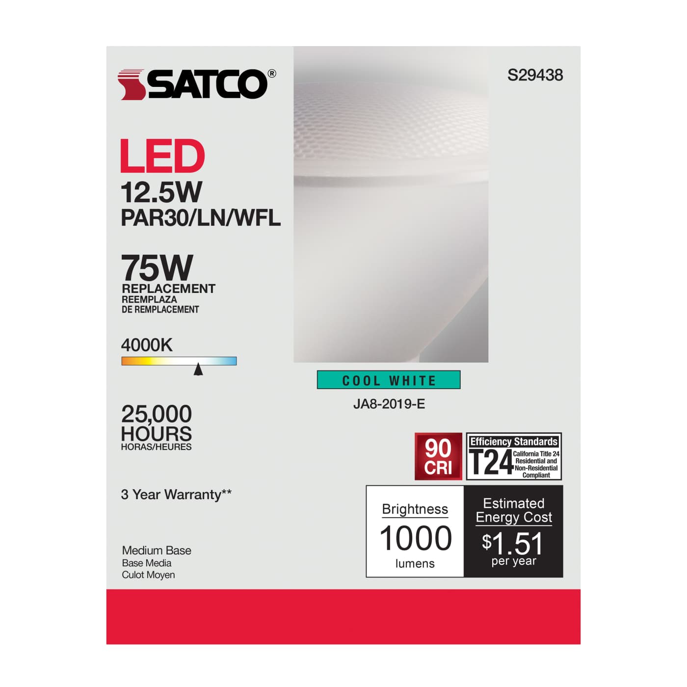 12.5PAR30/LN/LED/60'/940/120V - S29438