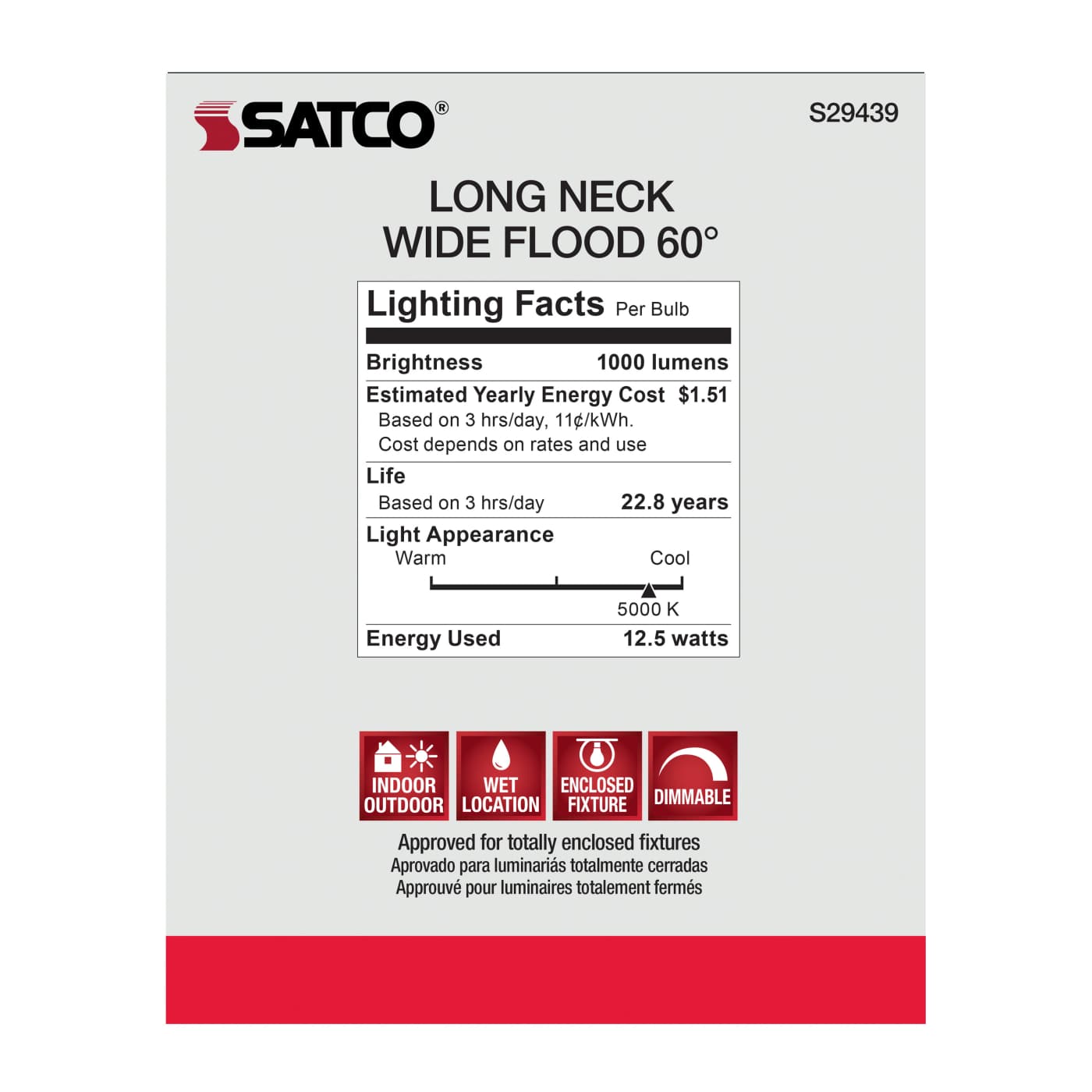 12.5PAR30/LN/LED/60'/950/120V - S29439