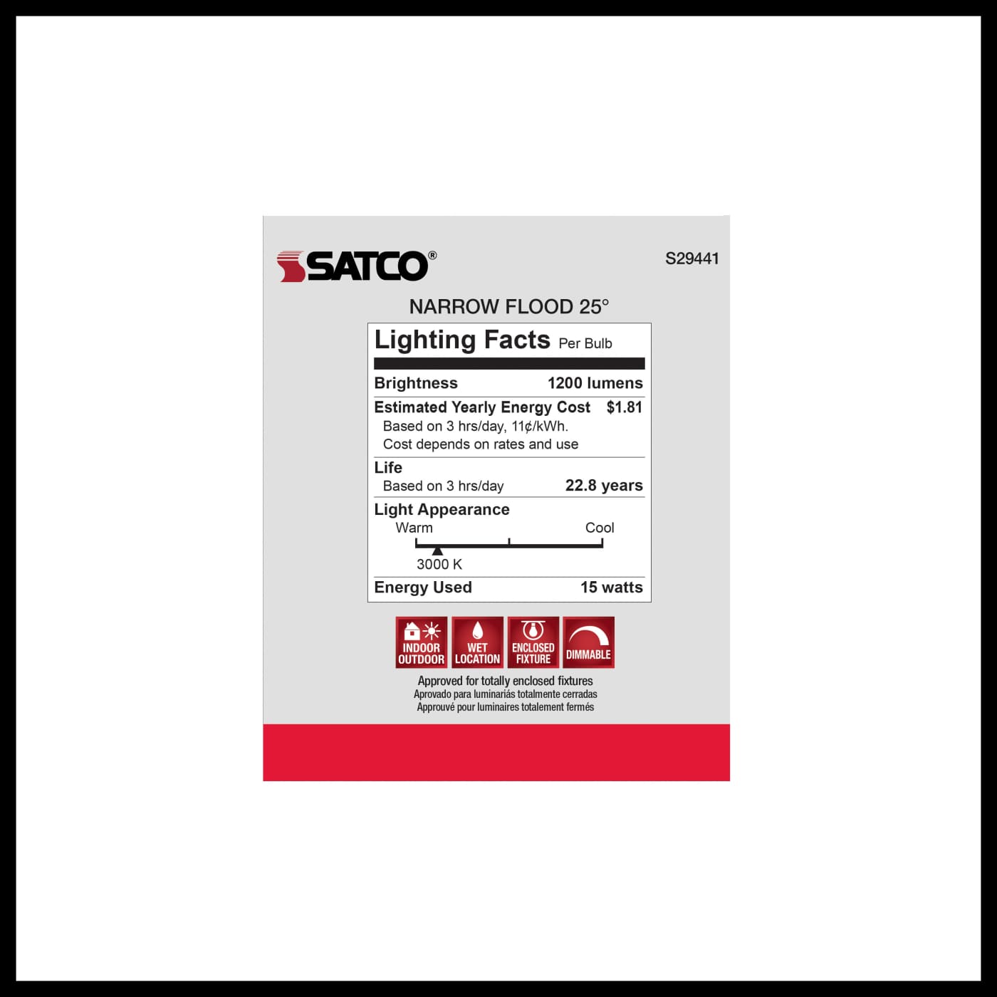 15PAR38/LED/25'/930/120V - S29441