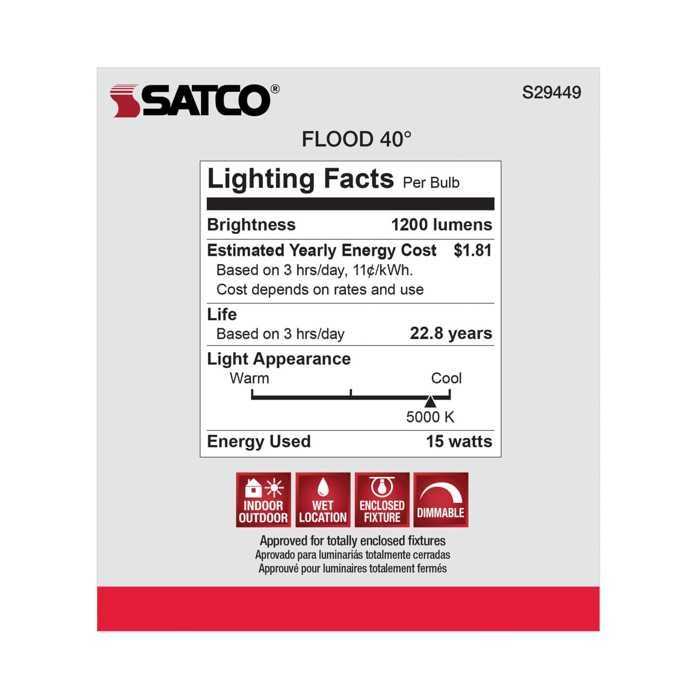 15PAR38/LED/40'/950/120V - S29449