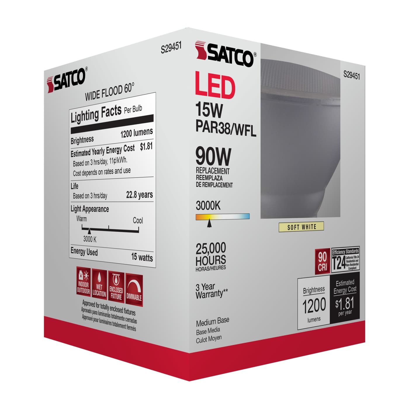 15PAR38/LED/60'/930/120V - S29451