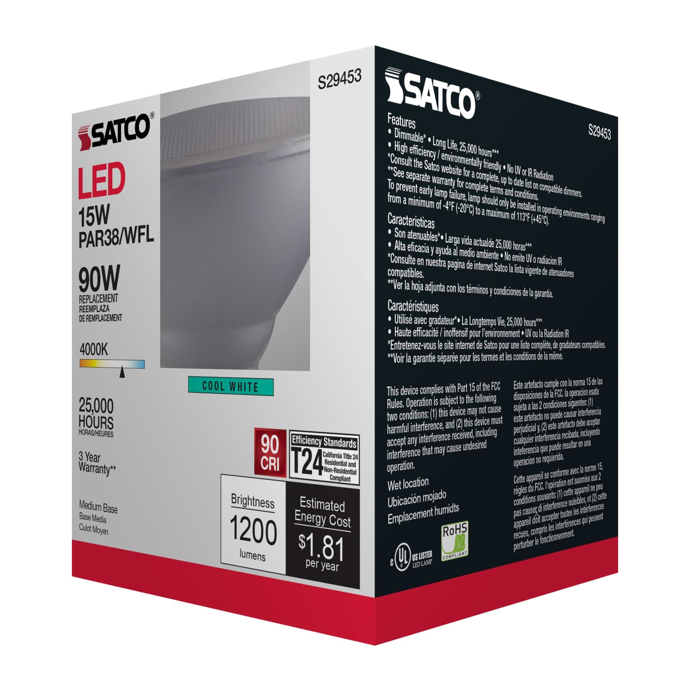 15PAR38/LED/60'/940/120V - S29453