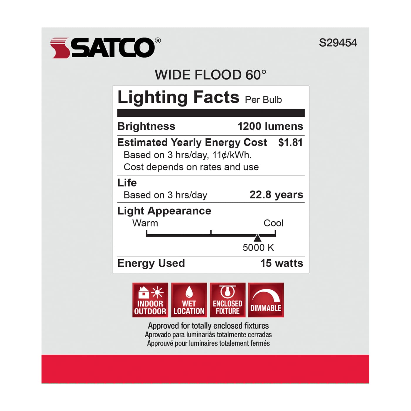 15PAR38/LED/60'/950/120V - S29454