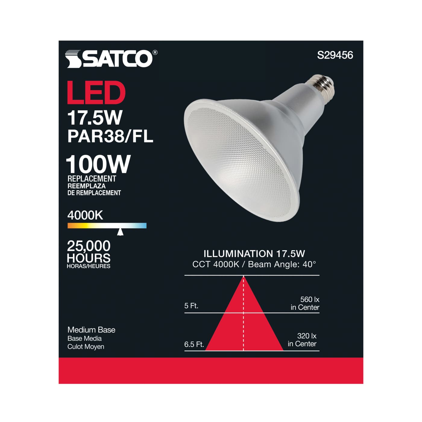 17.5PAR38/LED/40'/940/120V - S29456