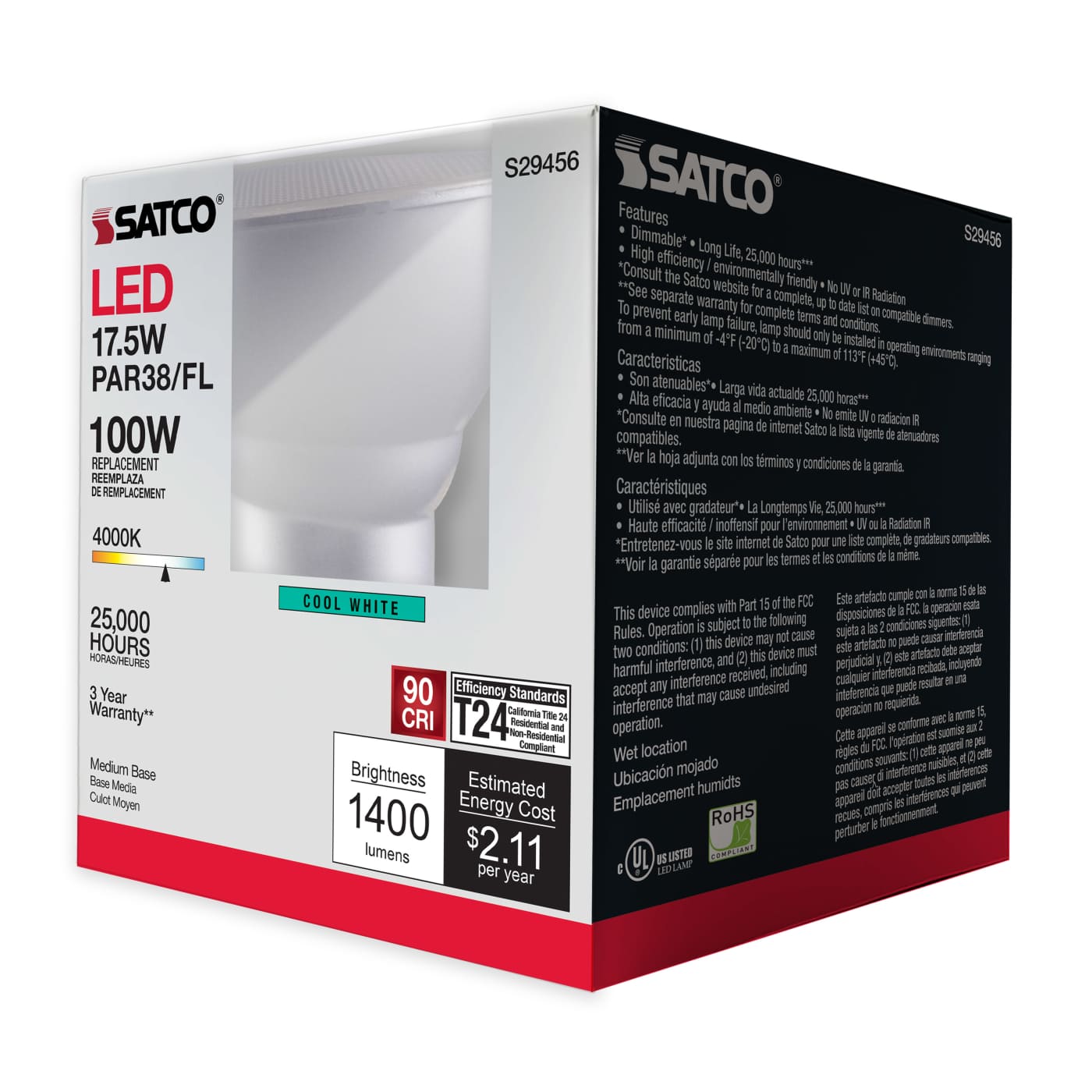 17.5PAR38/LED/40'/940/120V - S29456