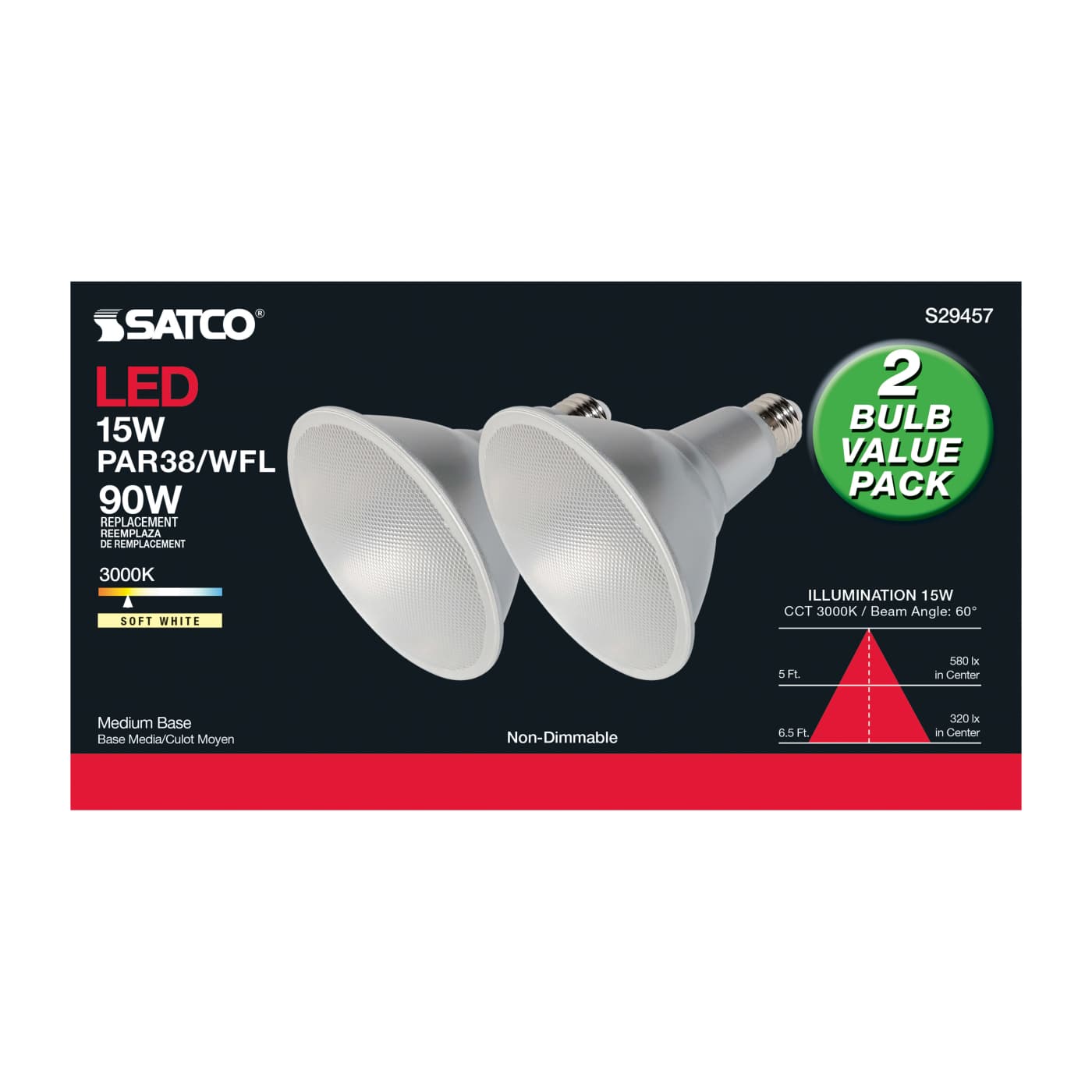 15PAR38/LED/60'/930/120V/ND/2P - S29457