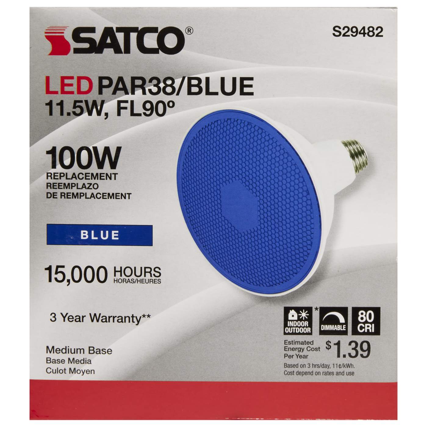 11.5PAR38/LED/90'/BLUE - S29482
