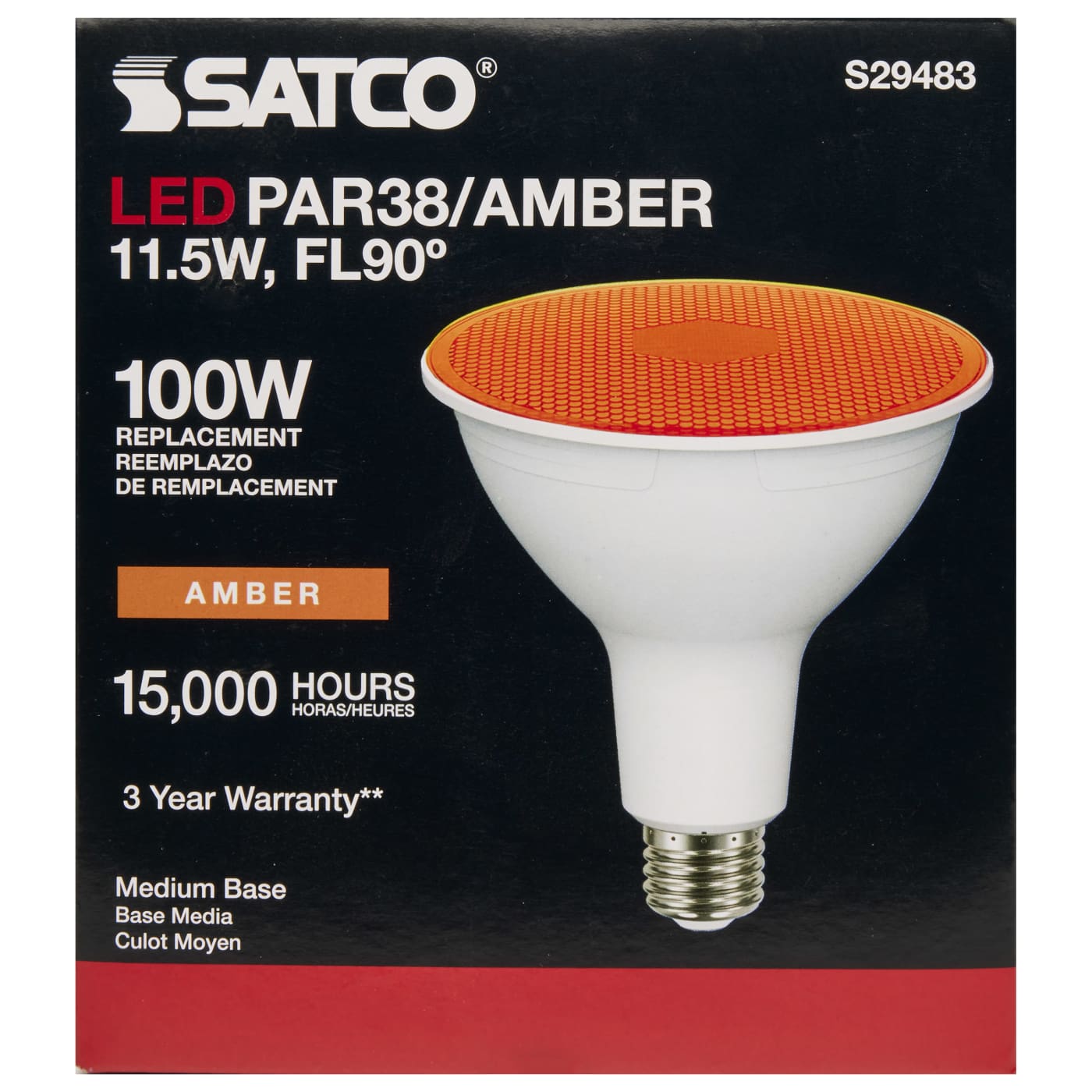 11.5PAR38/LED/90'/AMBER - S29483