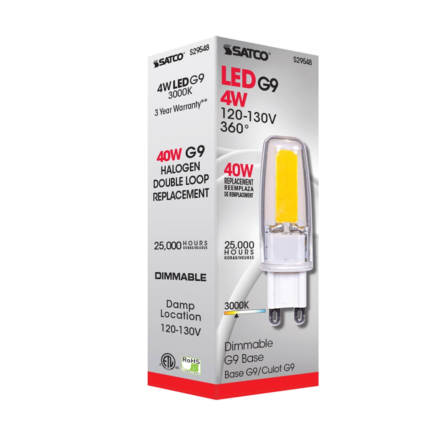 LED4W JCD/G9 120-130V 3000K - S29548