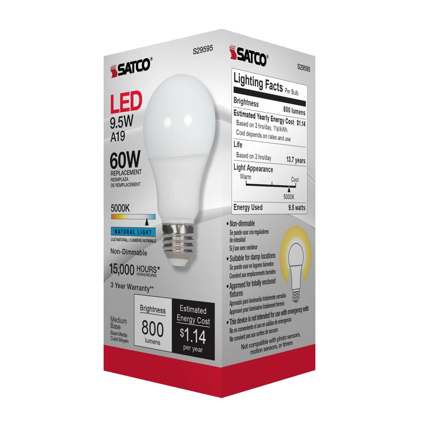 9.5A19/LED/850/ND/120V - S29595