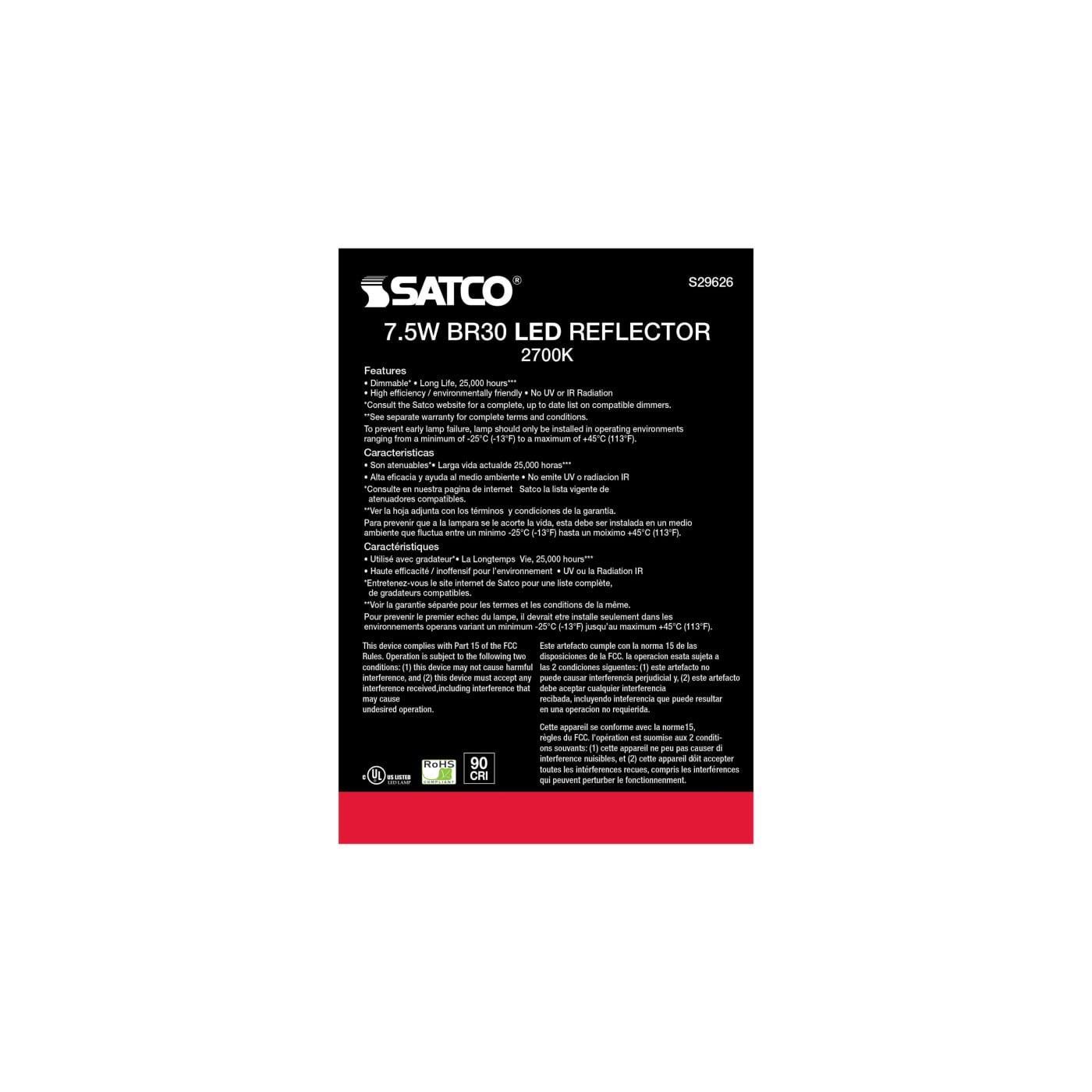 7.5BR30/LED/927/GU24/120V - S29626