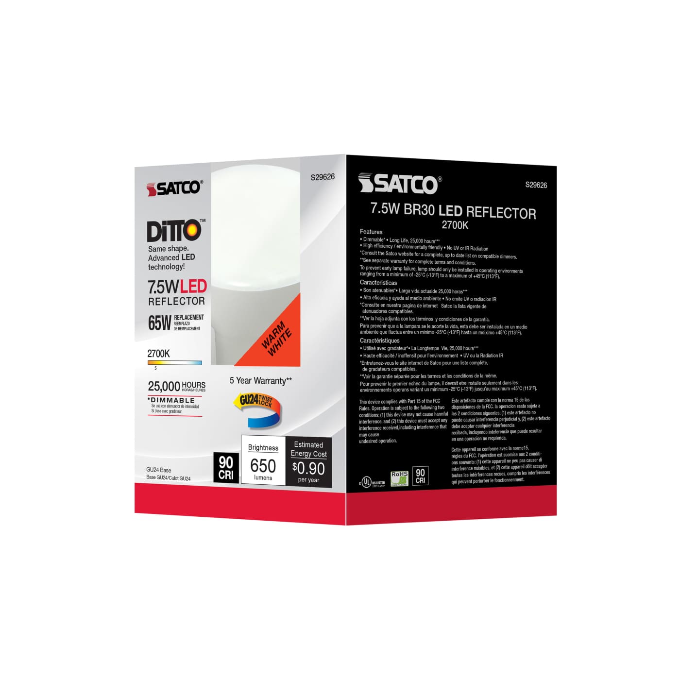 7.5BR30/LED/927/GU24/120V - S29626