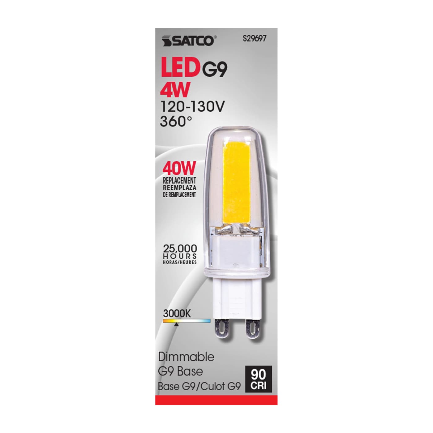 LED4W JCD/G9/120-130V/3K/90CRI - S29697