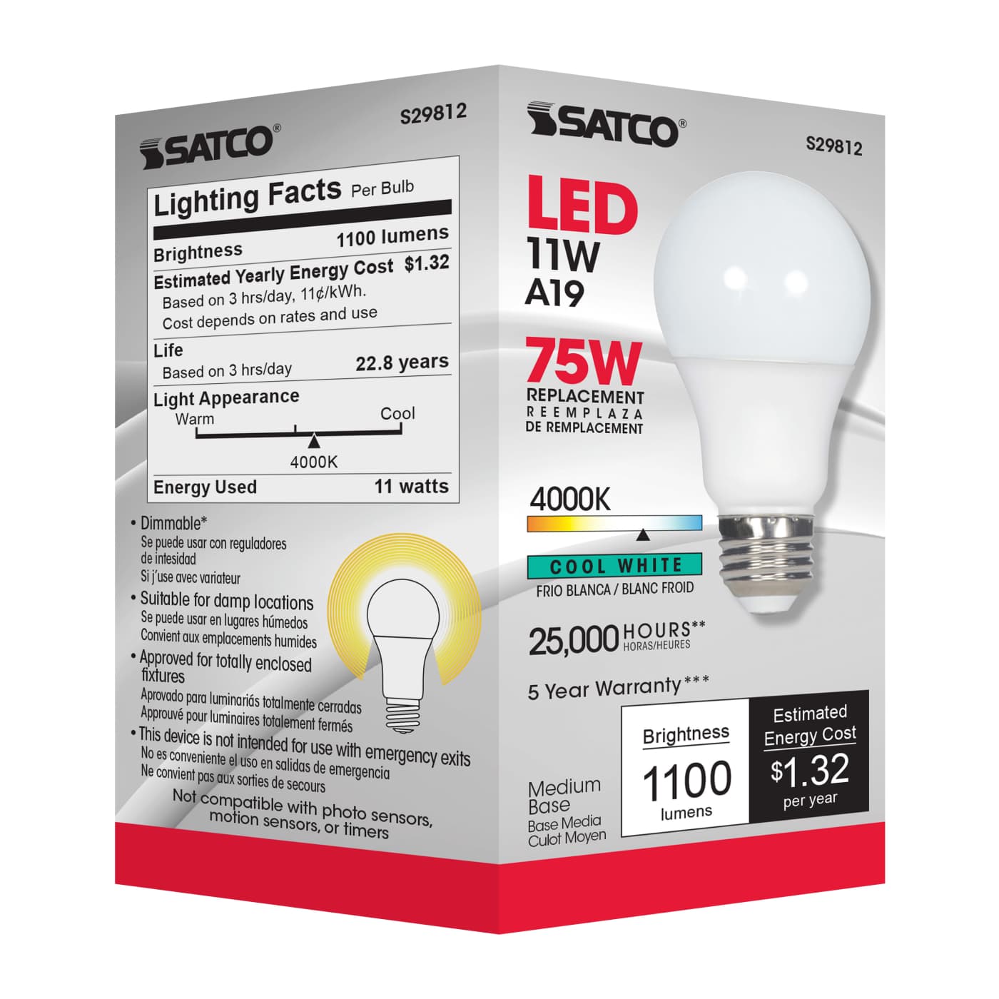 11A19/LED/4000K/1100L/120V/D - S29812