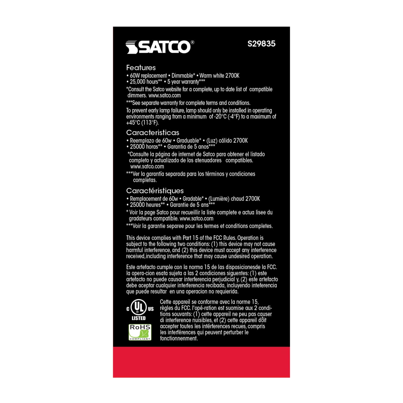 9.8A19/OMNI/220/LED/27K - S29835