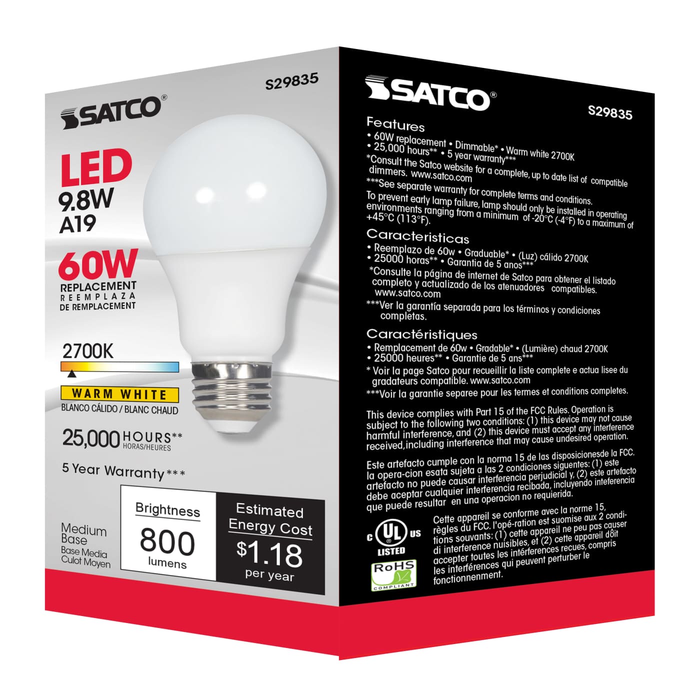 9.8A19/OMNI/220/LED/27K - S29835