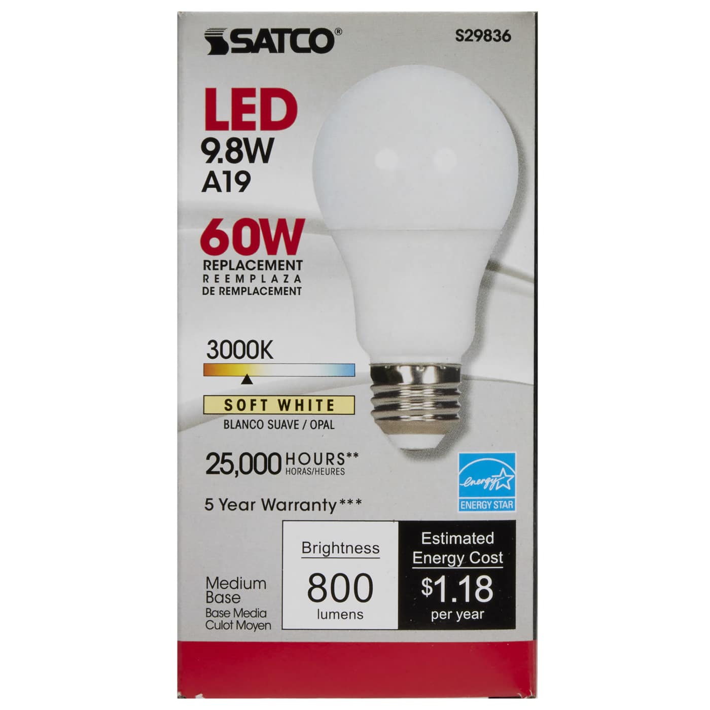 9.8A19/OMNI/220/LED/30K - S29836