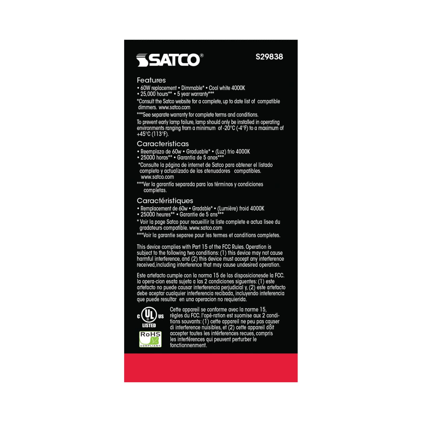 9.8A19/OMNI/220/LED/40K - S29838