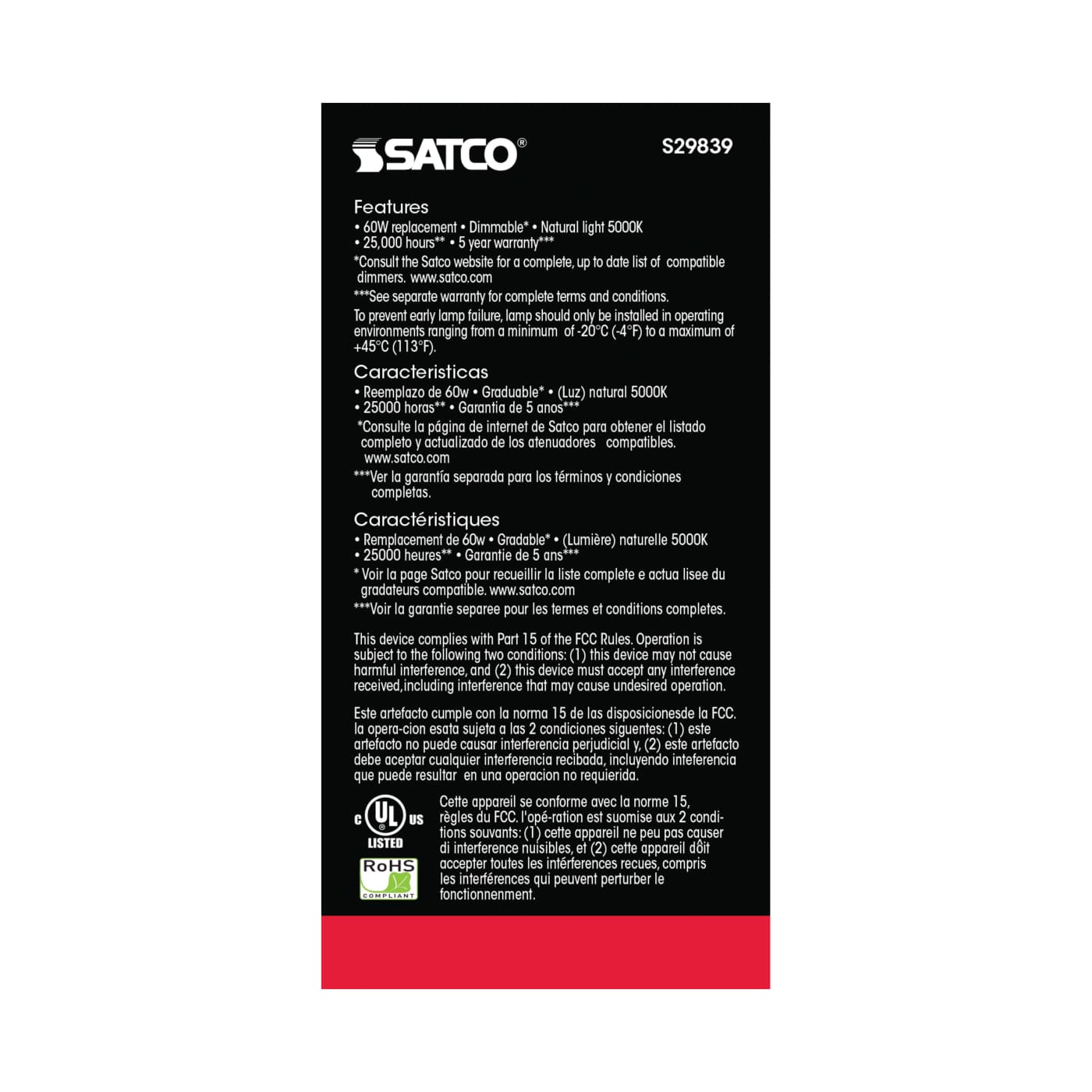 9.8A19/OMNI/220/LED/50K - S29839