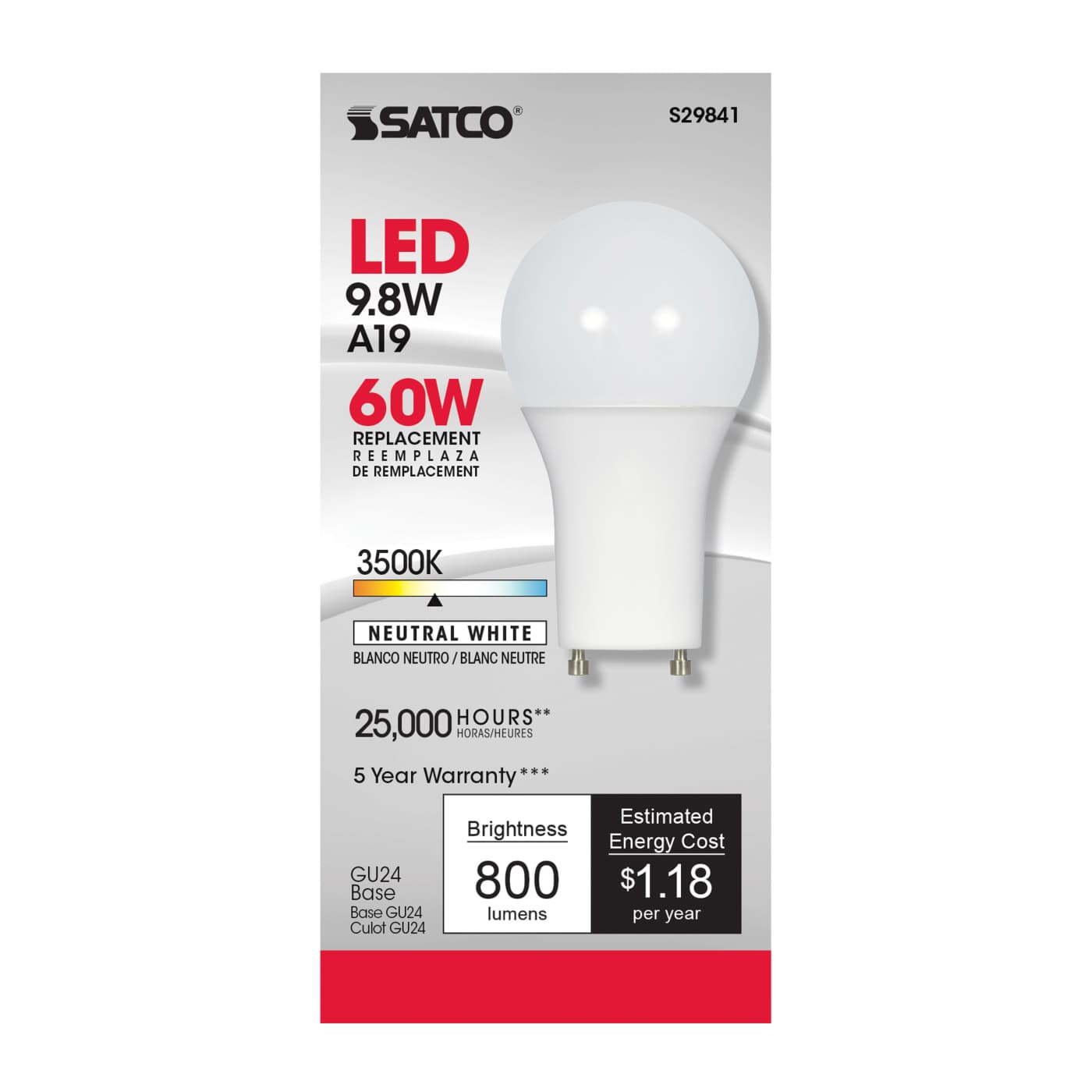 9.8A19/OMNI/220/LED/35K/GU24 - S29841