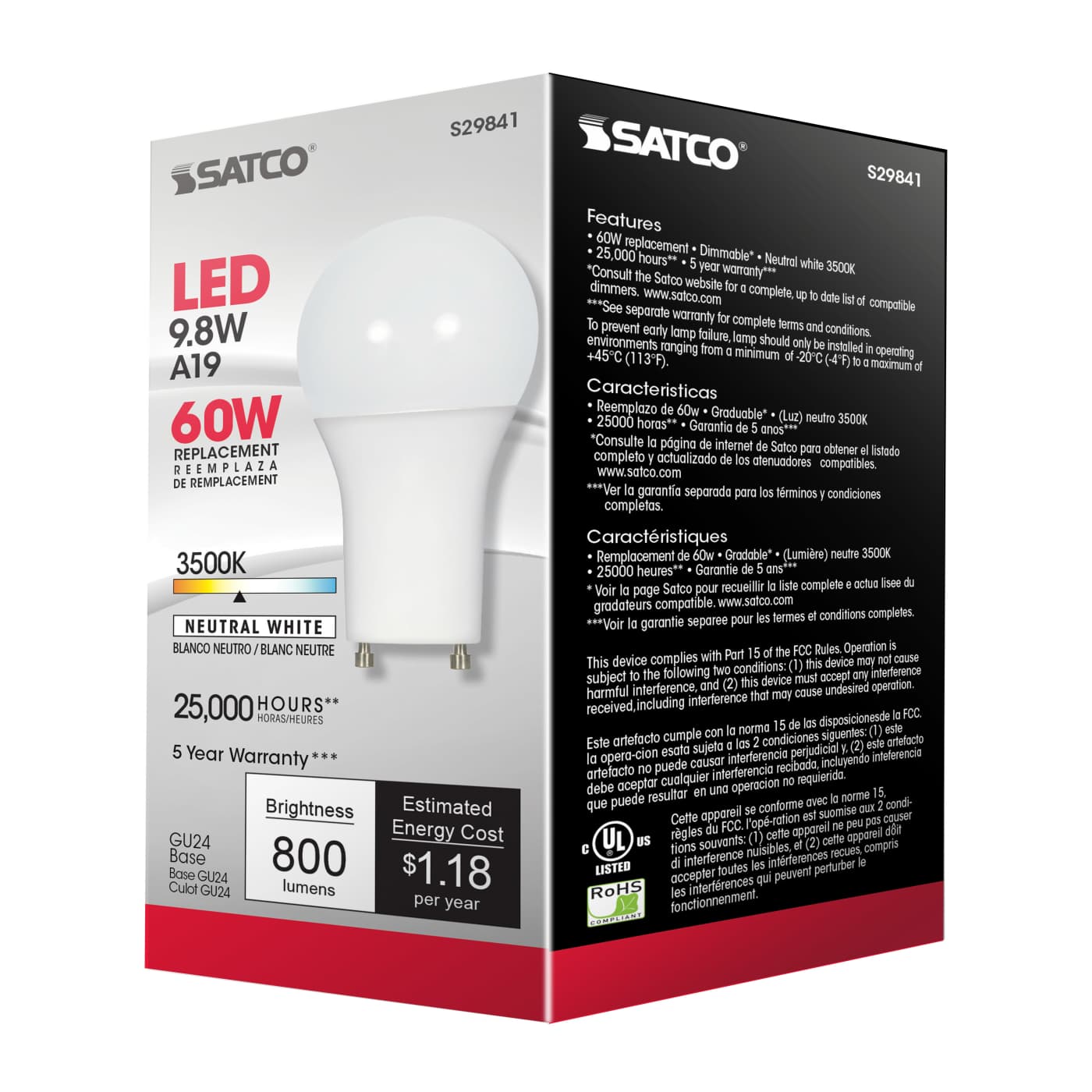 9.8A19/OMNI/220/LED/35K/GU24 - S29841