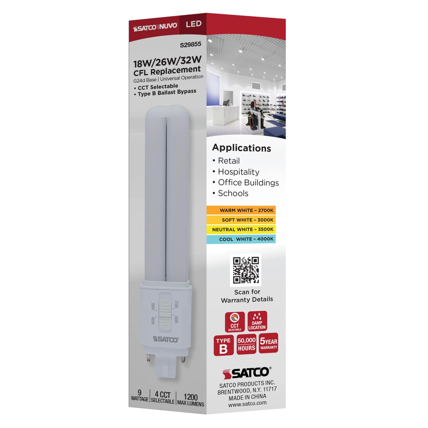 9W/LED/CFL/4CCT/BP/2P - S29855