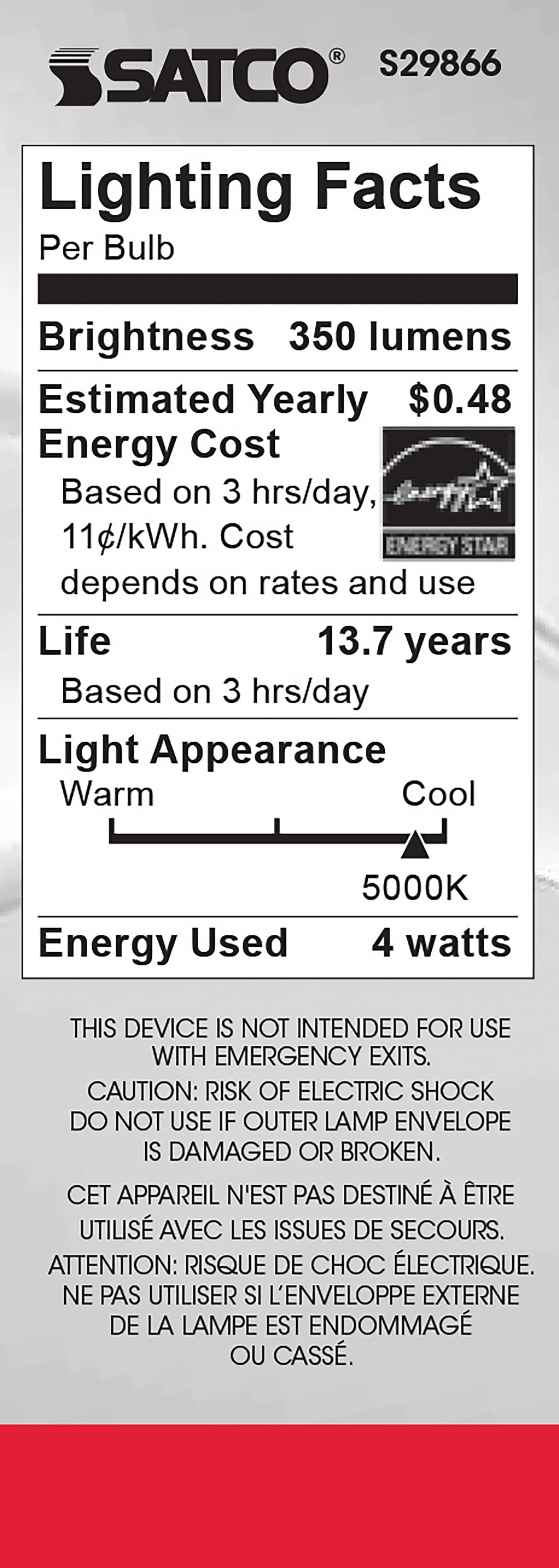 4W CTC/LED/50K/CL/120V - S29866