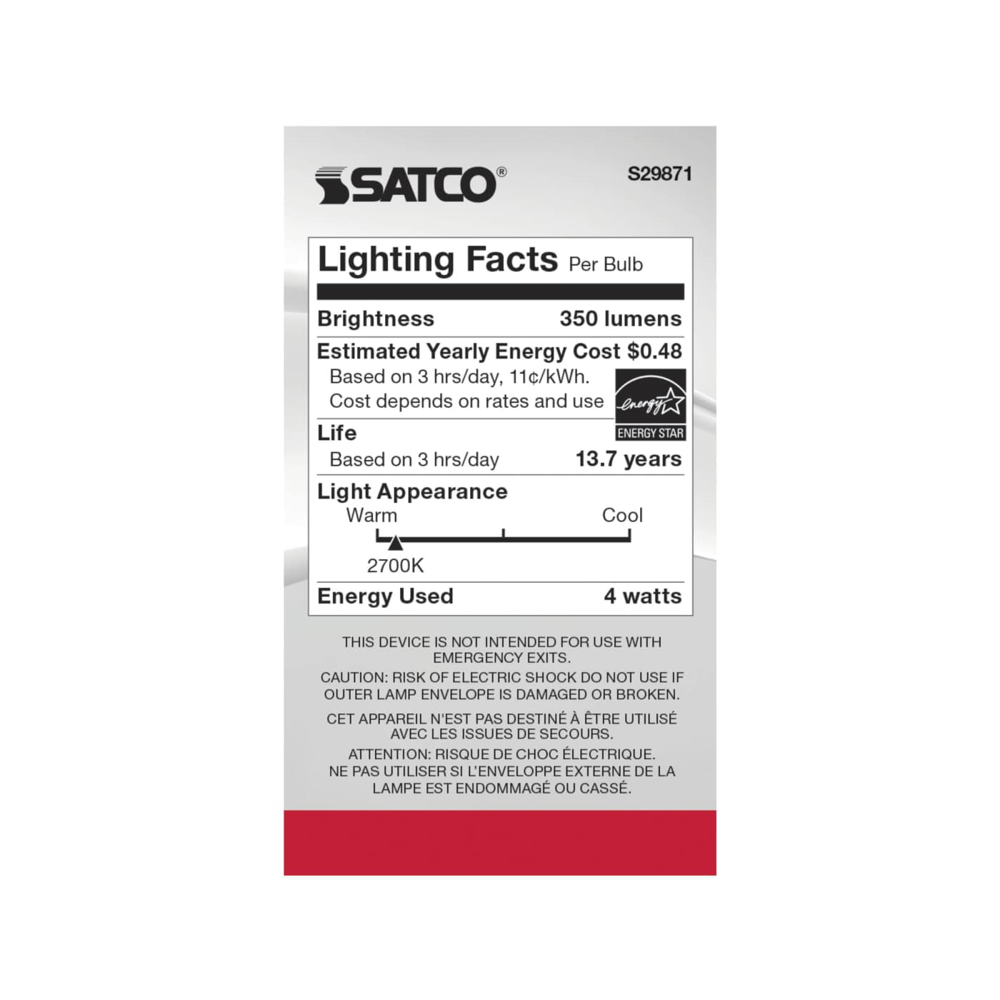 4G16.5/LED/CL/27K/120V/E12 - S29871