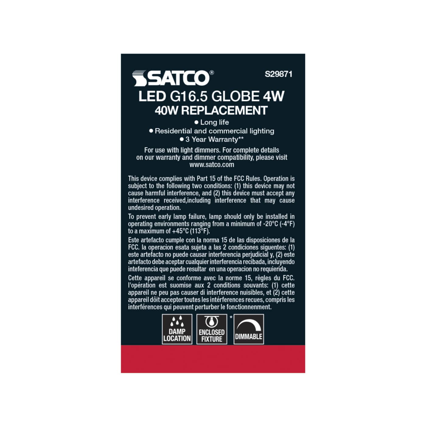 4G16.5/LED/CL/27K/120V/E12 - S29871