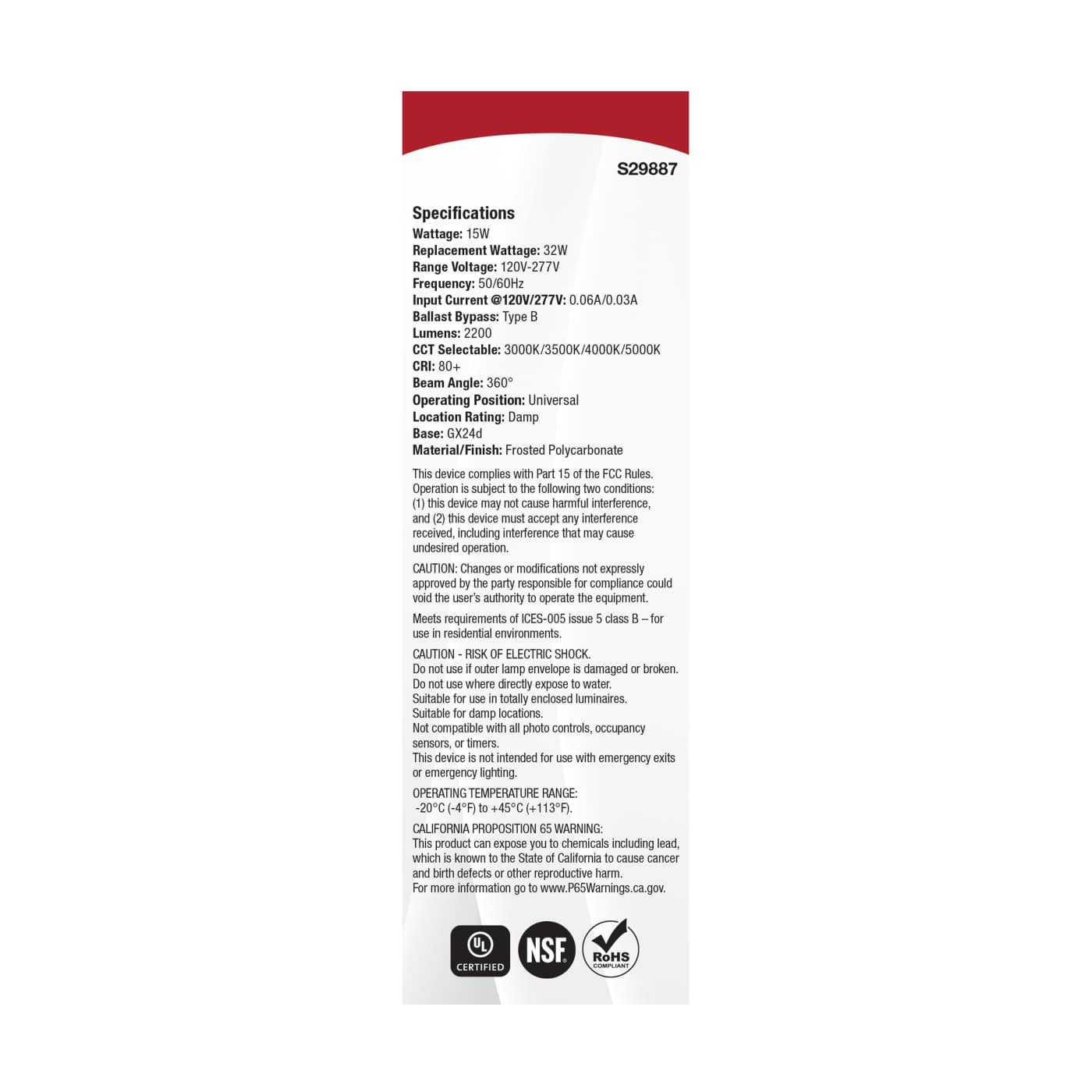 15WPLTL/8CCT4/GX24D/OB/U - S29887