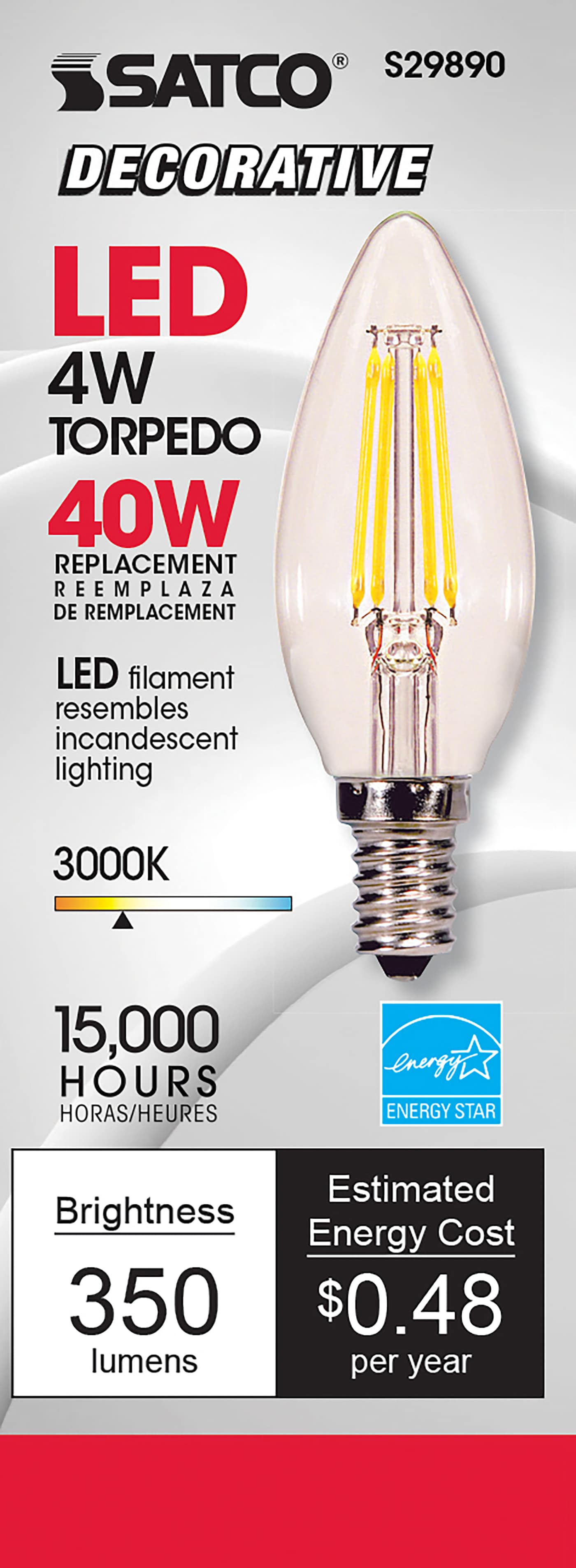 4W CTC/LED/30K/CL/120V - S29890