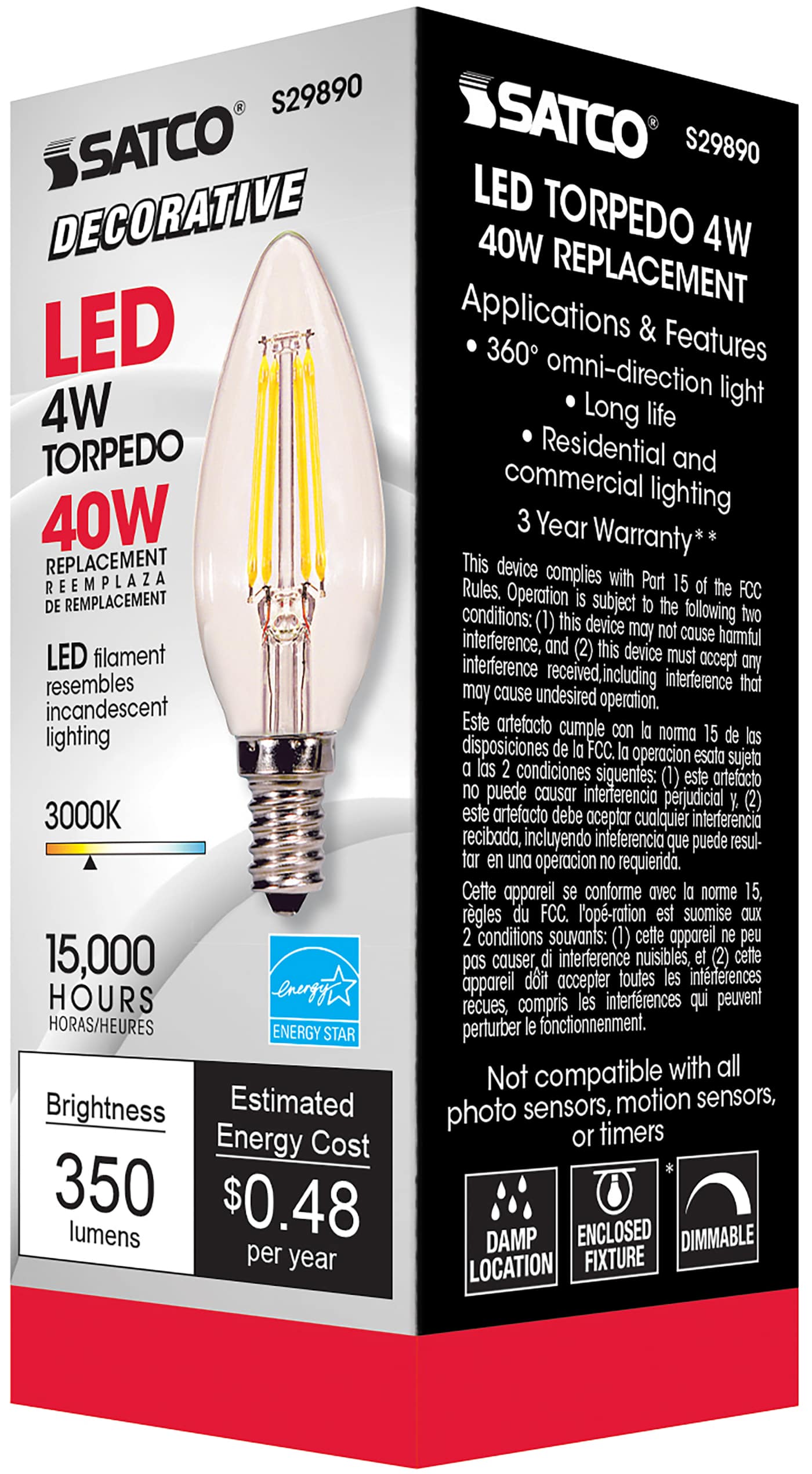 4W CTC/LED/30K/CL/120V - S29890