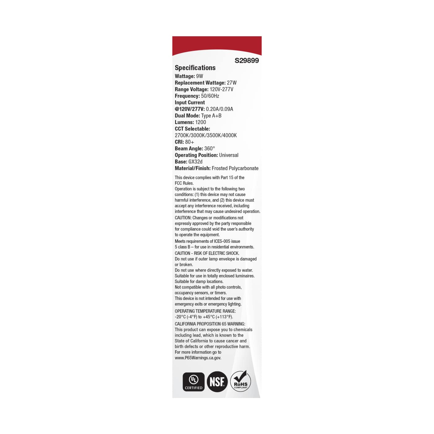 9WPLCL/8CCT4/GX32D/OAB/U - S29899
